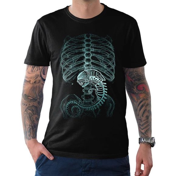 HERREN T-SHIRT ALIEN Xenomorph Parodie Da Vinci Fun-Shirt lustig